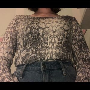 grey and white sweater